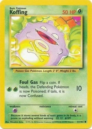 Koffing 051  Base Set - Common