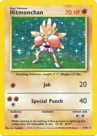 Hitmonchan 007  - Holofoil Base Set - Holo Rare