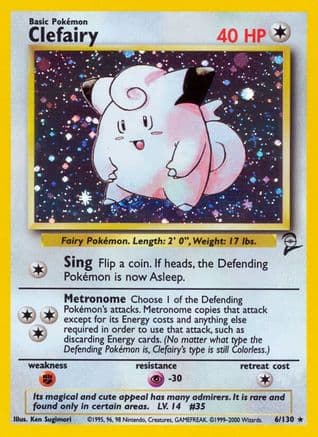 Clefairy 006  - Holofoil Base Set 2 - Holo Rare