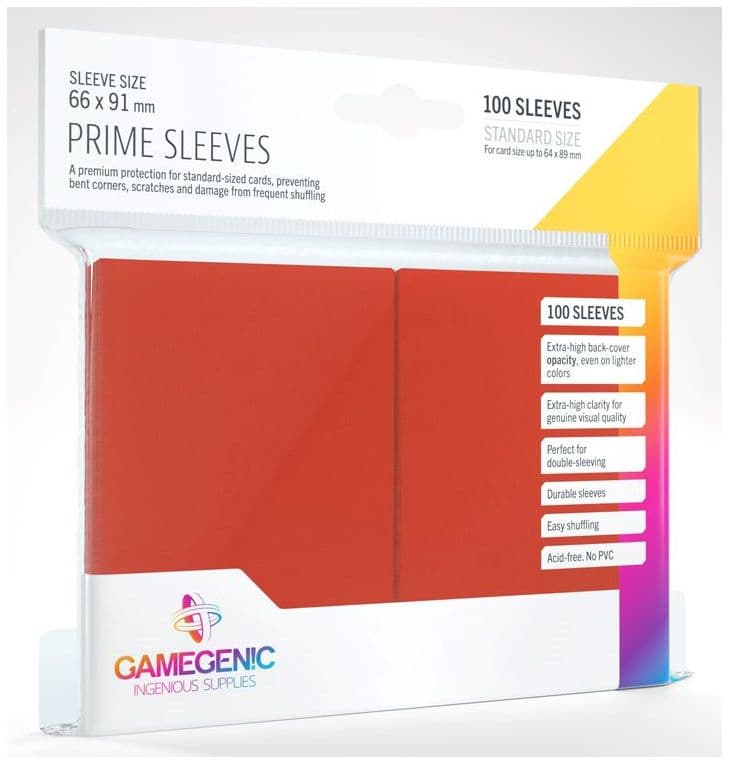 Gamegenic | Matte Prime Card Sleeves | Red (66 x 91mm) - 100ct
