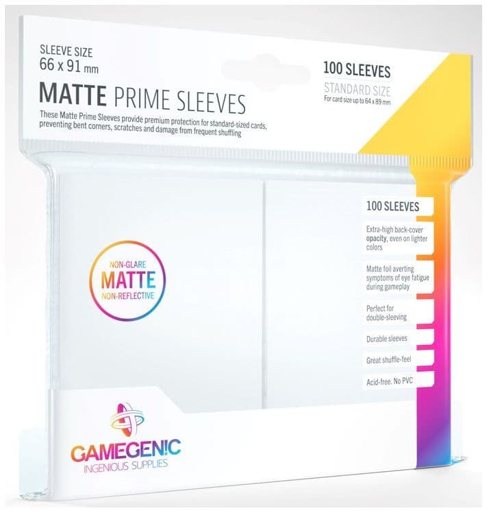 Gamegenic | Matte Prime Card Sleeves | White (66 x 91mm) - 100ct