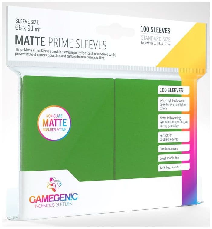Gamegenic | Matte Prime Card Sleeves | Green (66 x 91mm) - 100ct