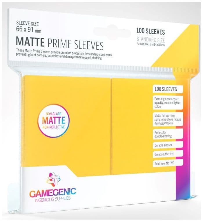 Gamegenic | Matte Prime Card Sleeves | Yellow (66 x 91mm) - 100ct