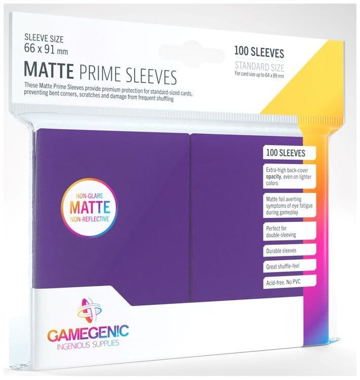 Gamegenic | Matte Prime Card Sleeves | Purple (66 x 91mm) - 100ct