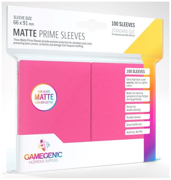 Gamegenic | Matte Prime Card Sleeves | Pink (66 x 91mm) - 100ct