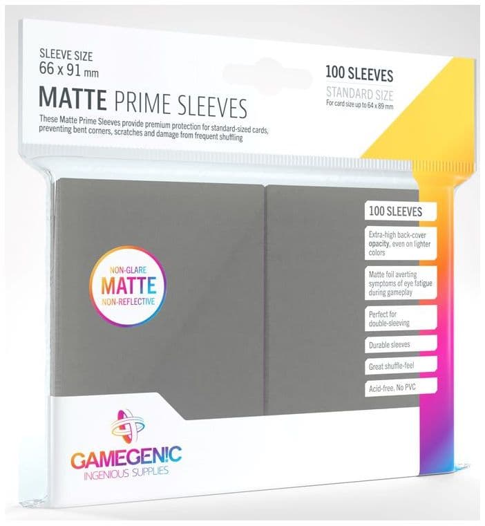 Gamegenic | Matte Prime Card Sleeves | Dark Gray (66 x 91mm) - 100ct