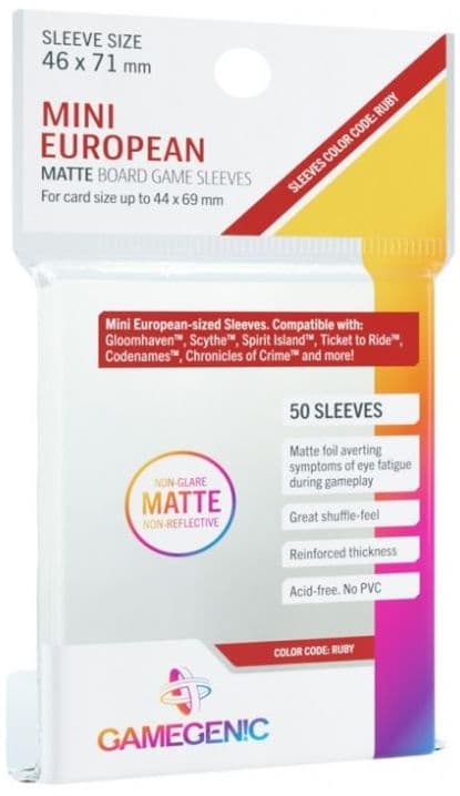 Gamegenic | Board Game Sleeves | Matte | Mini European Size (46 x 71mm) - 50ct