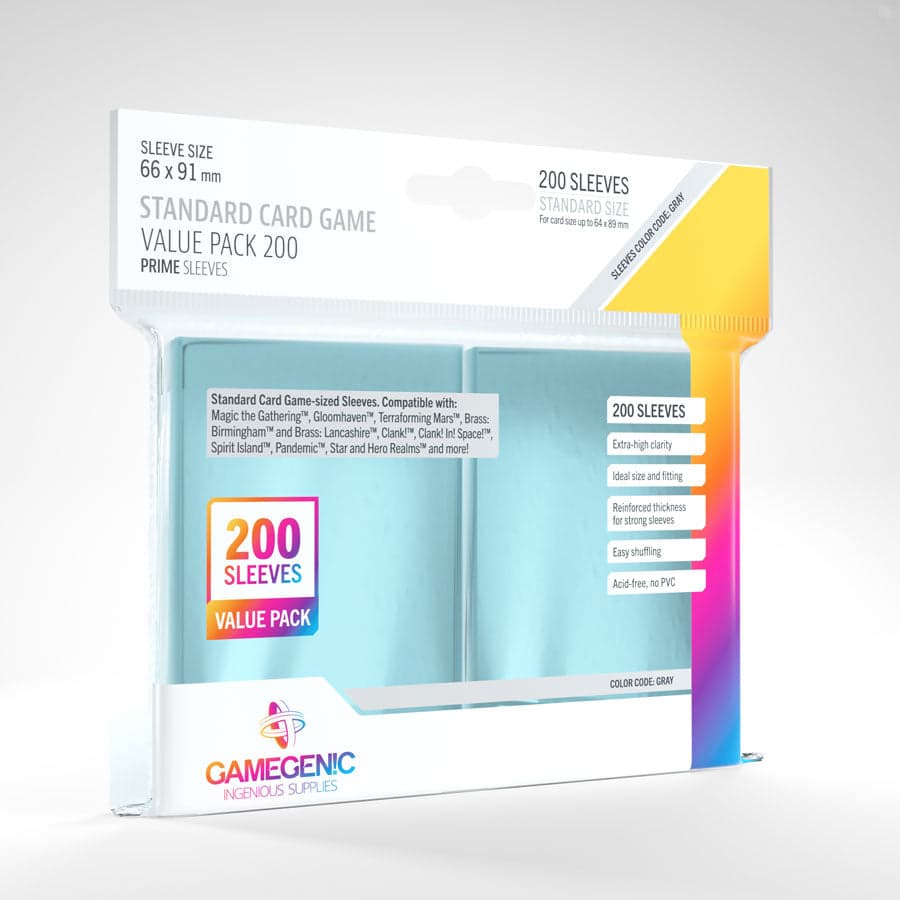 Gamegenic | Board Game Sleeves | Prime | Standard Size (66 x 91mm) - 200ct Value Pack