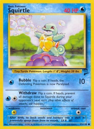 Squirtle 093  Base Set 2 - Common