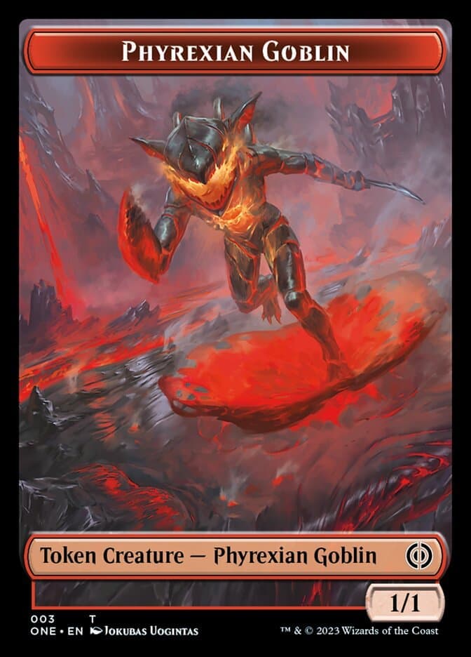 Rebel // Phyrexian Goblin Double-Sided Token [Phyrexia: All Will Be One Tokens] Foil