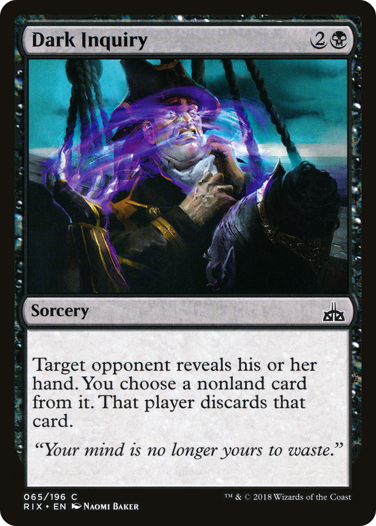 Dark Inquiry [Rivals of Ixalan] Foil