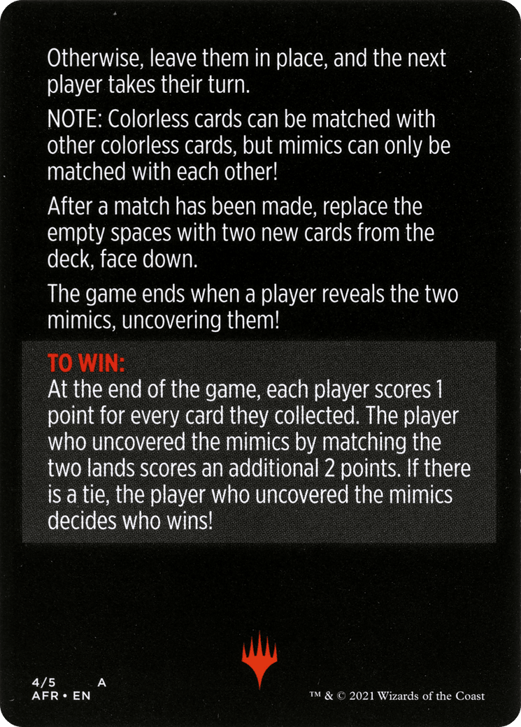 Mimic Match // Mimic Match (cont'd) (MAFR-004) - Adventures in the Forgotten Realms Minigames
