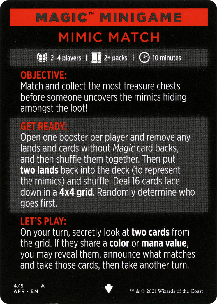 Mimic Match // Mimic Match (cont'd) (MAFR-004) - Adventures in the Forgotten Realms Minigames Foil