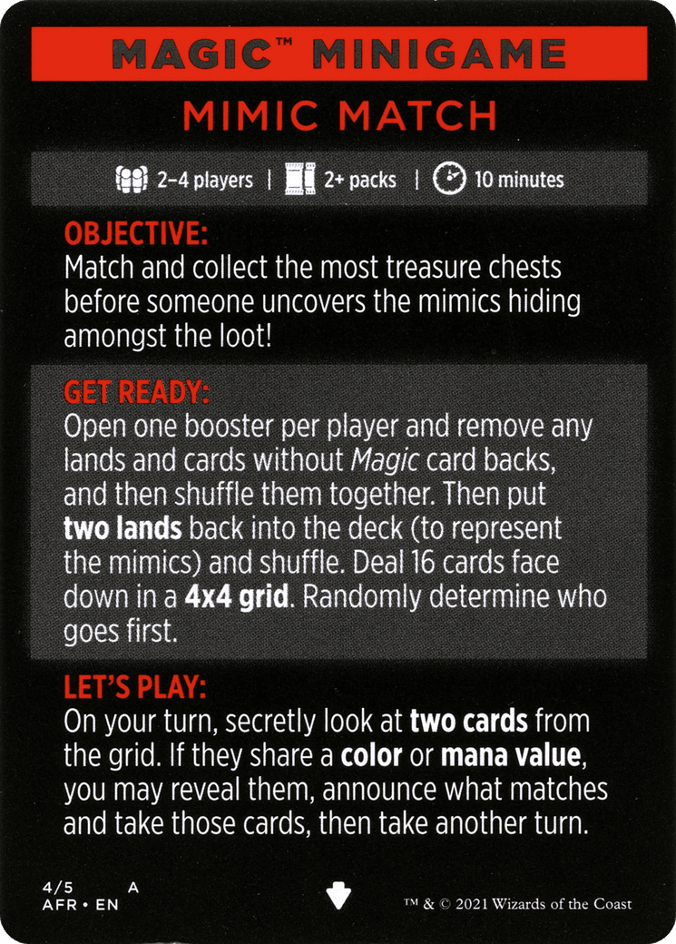 Mimic Match // Mimic Match (cont'd) (MAFR-004) - Adventures in the Forgotten Realms Minigames Foil