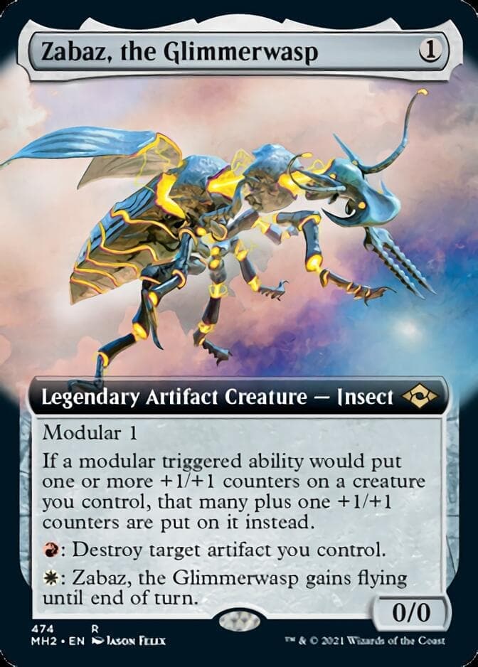 Zabaz, the Glimmerwasp (Extended Art) [Modern Horizons 2] Foil
