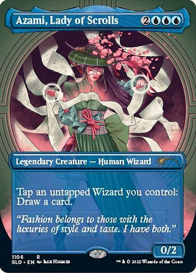 Azami, Lady of Scrolls (Borderless) [Secret Lair Drop Series] Foil