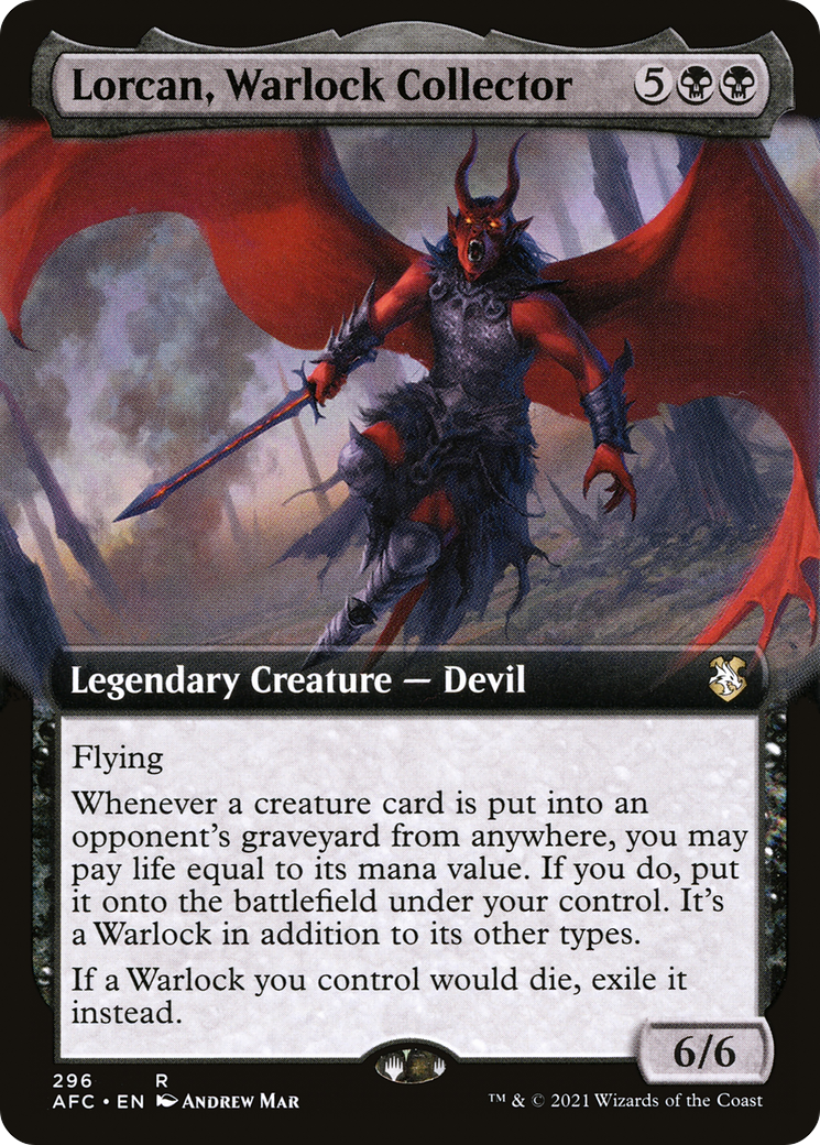 Lorcan, Warlock Collector (Extended Art) [Dungeons & Dragons: Adventures in the Forgotten Realms Commander]