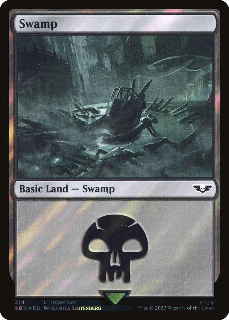 Swamp (314) (Surge Foil) [Warhammer 40,000]