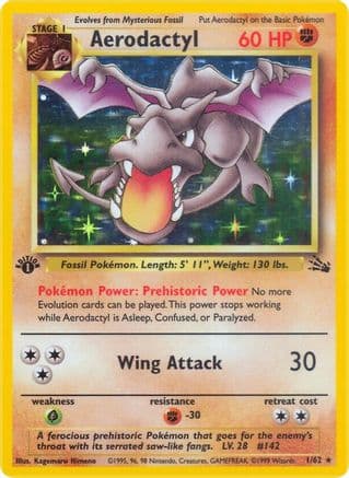 Aerodactyl 001/62 - Fossil 1st Edition Holofoil