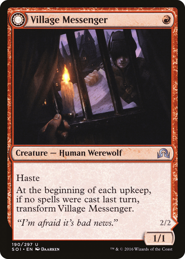 Village Messenger // Moonrise Intruder [Shadows over Innistrad] Foil