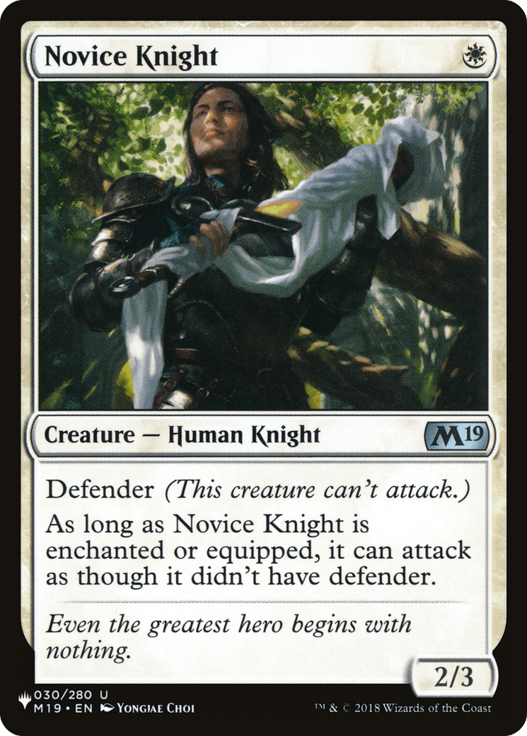Novice Knight |  (M19-30) [The List]