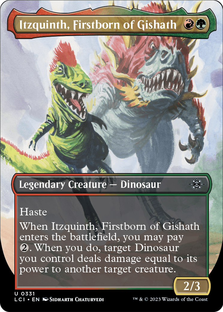 Itzquinth, Firstborn of Gishath (Borderless) [The Lost Caverns of Ixalan] Foil