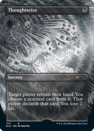 Thoughtseize (Borderless) (Foil Etched) (1117) [Secret Lair Drop Series]  Foil