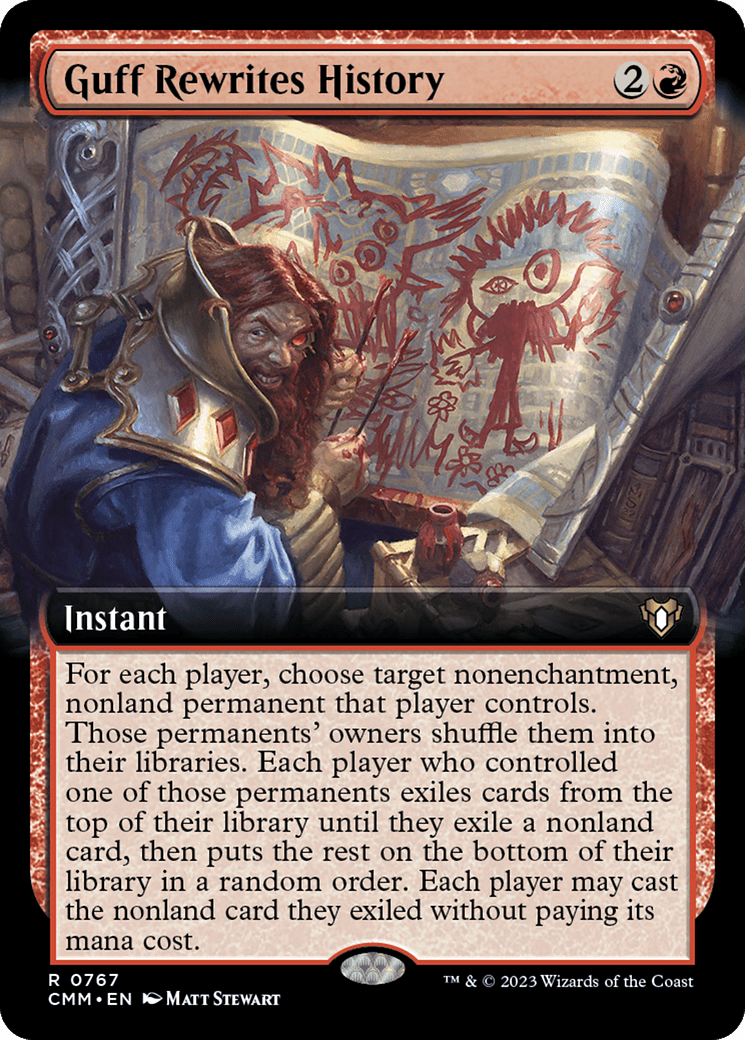 Guff Rewrites History (Extended Art) [Commander Masters] Foil