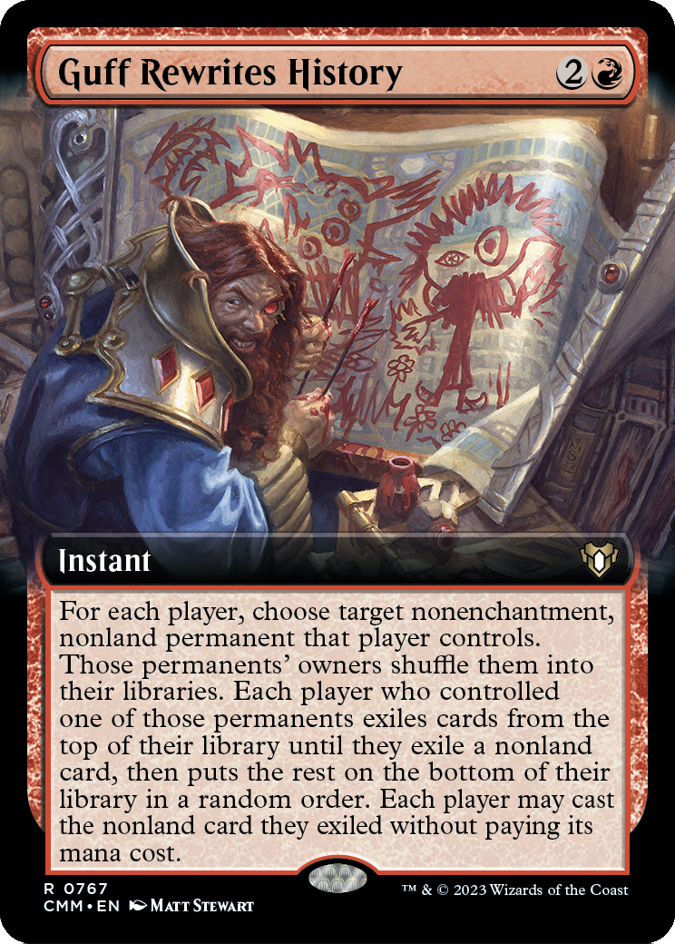 Guff Rewrites History (Extended Art) [Commander Masters] Foil
