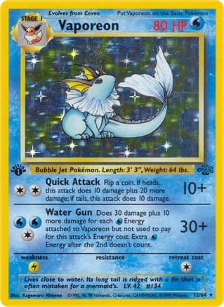 Vaporeon 012/64 - Jungle 1st Edition Holofoil
