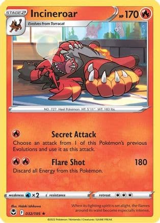 Incineroar 032/195 - SWSH12 Silver Tempest