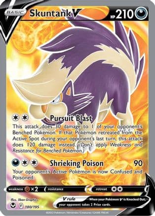 Skuntank V (Full Art) 180/195 - SWSH12 Silver Tempest Holofoil