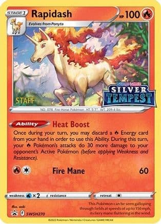 Rapidash SWSH270 (Prerelease) [STAFF] SWSH270- SWSH Sword & Shield Promo Cards Holofoil