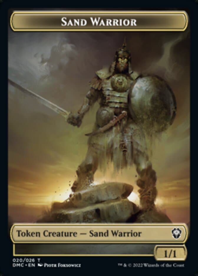 Sand Warrior Token [Dominaria United Commander Tokens] Foil