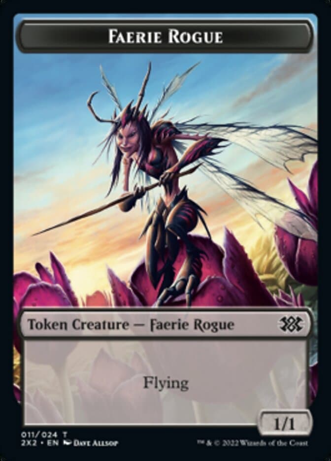Faerie Rogue // Spirit (008) Double-Sided Token [Double Masters 2022 Tokens] Foil