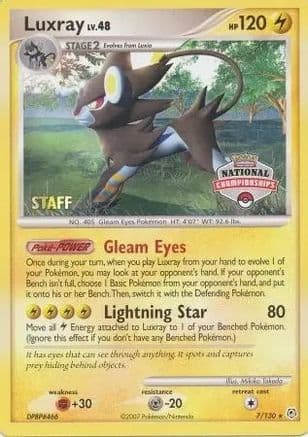 Luxray (National Championships) [Staff] 7/130 - League & Championship Cards