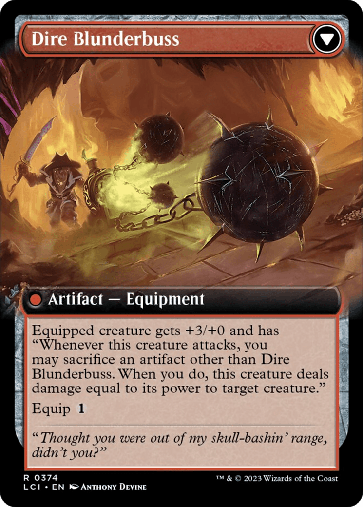 Dire Flail (Extended Art) [The Lost Caverns of Ixalan] Foil