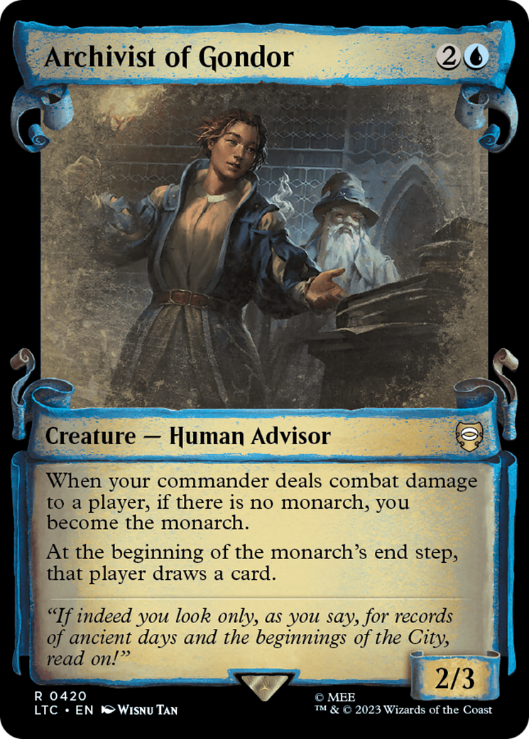 Archivist of Gondor [The Lord of the Rings: Tales of Middle-Earth Commander Showcase Scrolls] Foil