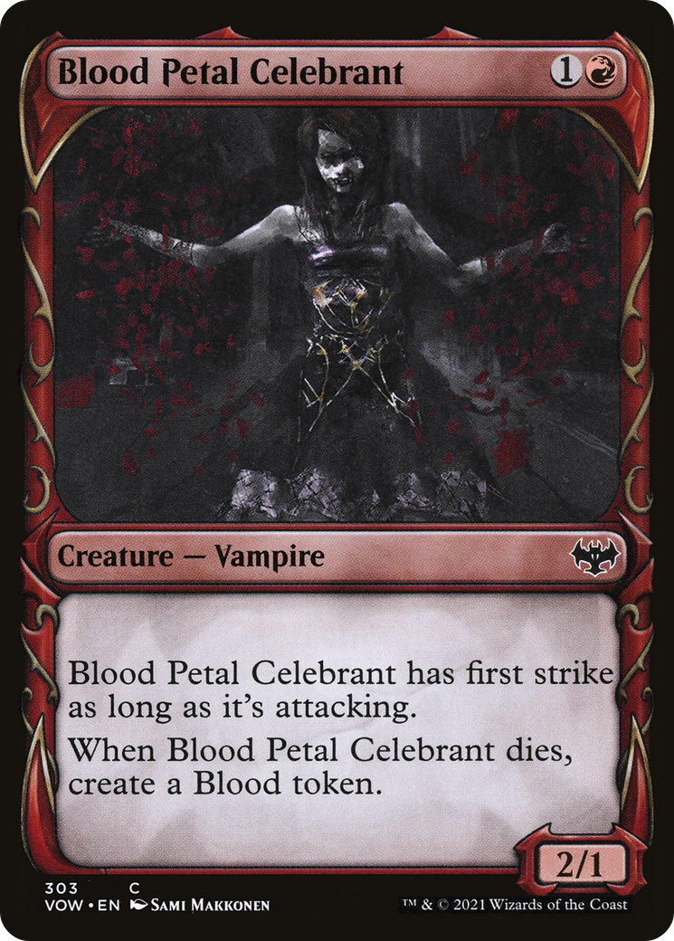 Blood Petal Celebrant (Showcase Fang Frame) [Innistrad: Crimson Vow] Foil