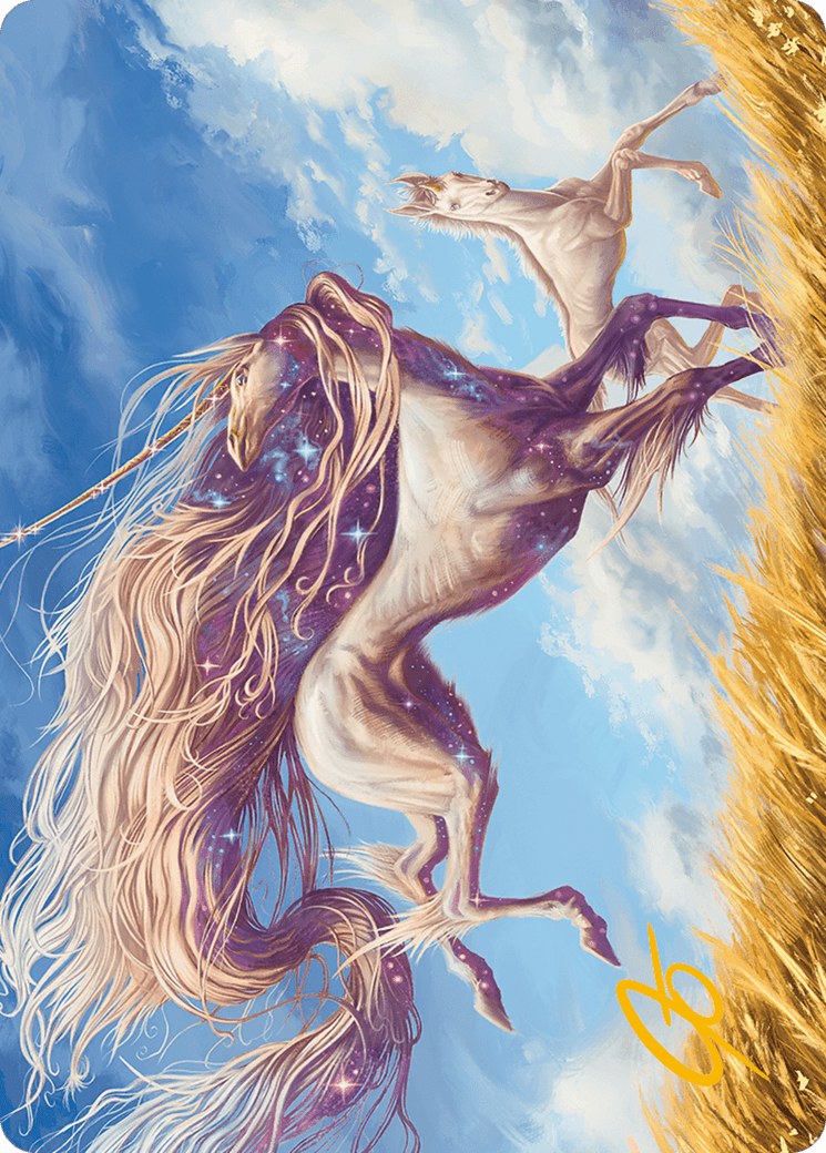 Nyxborn Unicorn Art Card (Gold-Stamped Signature) [Modern Horizons 3 Art Series]