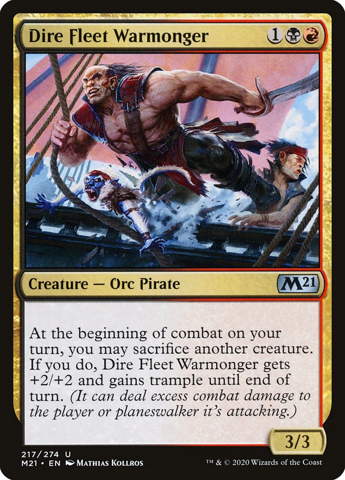 Dire Fleet Warmonger 217 (Core Set 2021)  - Foil