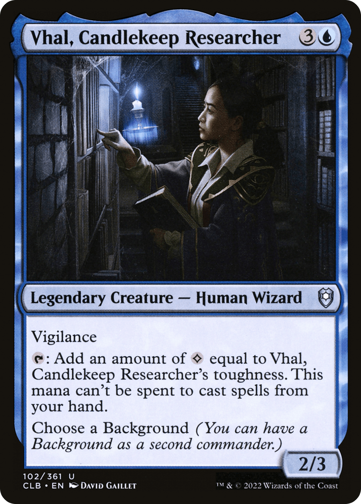 Vhal, Candlekeep Researcher [Commander Legends: Battle for Baldur's Gate] Foil