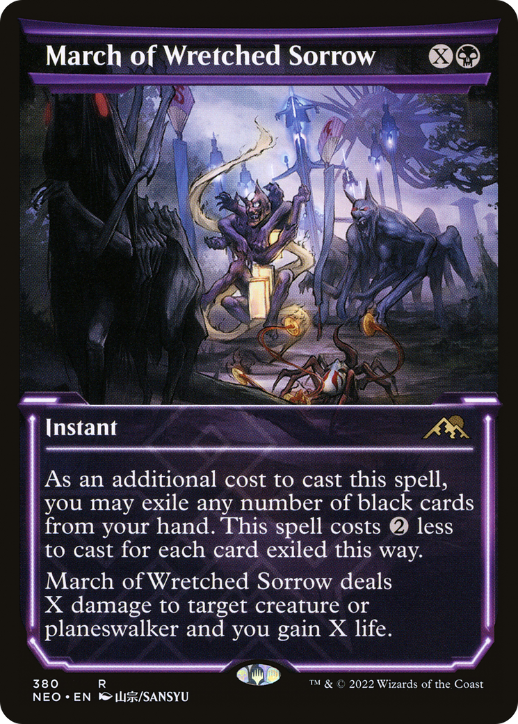 March of Wretched Sorrow (Showcase Soft Glow) [Kamigawa: Neon Dynasty] Foil