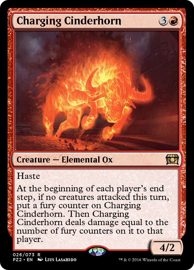 Charging Cinderhorn (PZ2-026) - Treasure Chest Foil