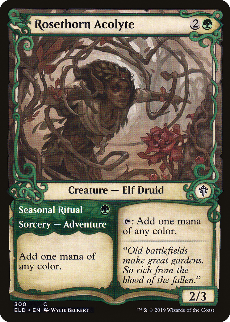 Rosethorn Acolyte // Seasonal Ritual (Showcase) [Throne of Eldraine] Foil