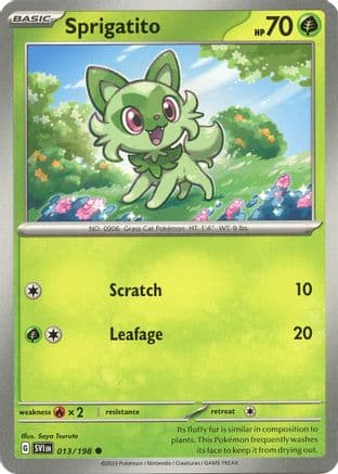 Sprigatito 013- SV01 Scarlet & Violet Base Set Reverse Holofoil