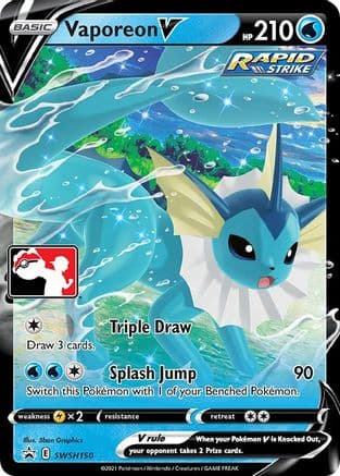 Vaporeon V SWSH150- Prize Pack Series Cards Holofoil