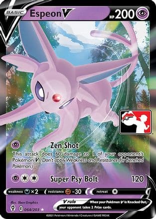 Espeon V 64- Prize Pack Series Cards Holofoil