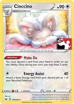 Cinccino 147- Prize Pack Series Cards Holofoil