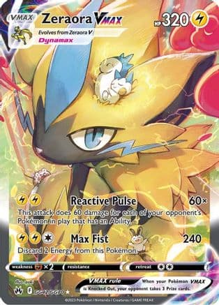 Zeraora VMAX GG42/70 - SWSH Crown Zenith Galarian Gallery Holofoil